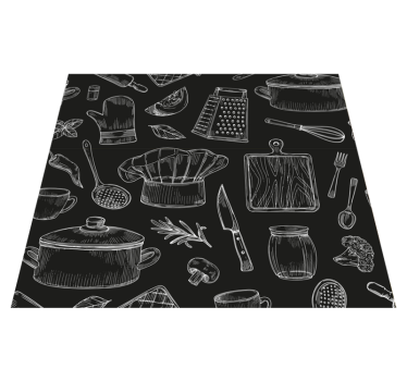 Vinilna preproga za kuhinjo elegantno jedilno priborje - TenStickers