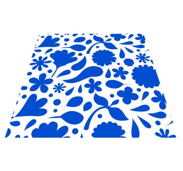 Vinilna preproga za kuhinjo delft modri raznoliki cvetovi - TenStickers
