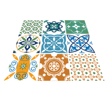 Vinilna preproga za kuhinjo mešanica porcelanastih ploščic - TenStickers