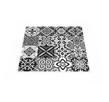 Vinilna preproga za kuhinjo močni črni geometrični kontrasti - TenStickers