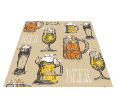 Vintage vinilna preproga - kozarci za pivo - TenStickers