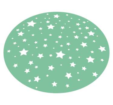 Zelene zvezde otroška vinilna preproga - TenStickers