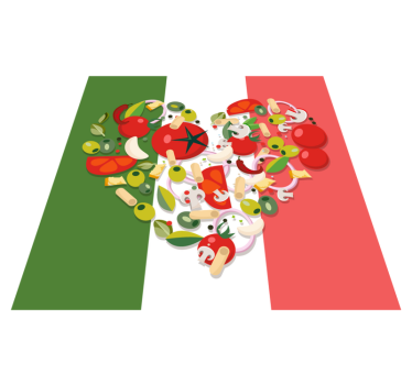 Italijanska hrana zastava vinil zemljevid preproga - TenStickers