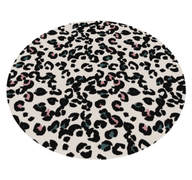 Bela okrogla vinil preproga leopard preproga živalskega potiska - TenStickers