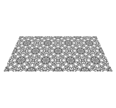črno-bela cvetlična mandala mat podloga - TenStickers