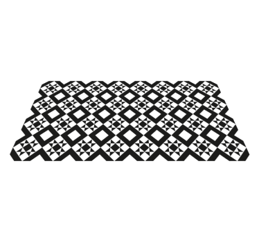 črno-bela geometrijska ploščica za ploščice - TenStickers