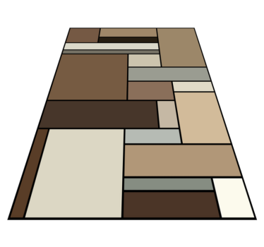 Rjavi kvadrati geometrijske vinil preproge - TenStickers