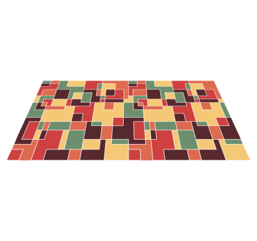 Geometrijski pravokotniki ploščice vinilna preproga za kuhinjo - TenStickers