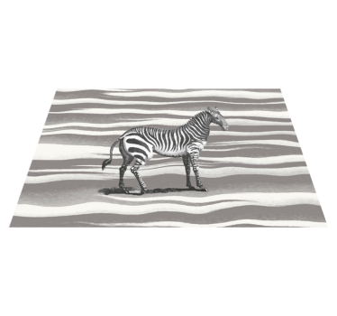 Zebrasto črtasto vinilni tepih s potiskom živali - TenStickers