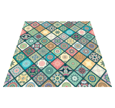 Mandala tematske pisane ploščice vinil mat - TenStickers