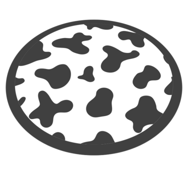 Okrogel motiv goveje kože vinilni tepih s potiskom živali - TenStickers