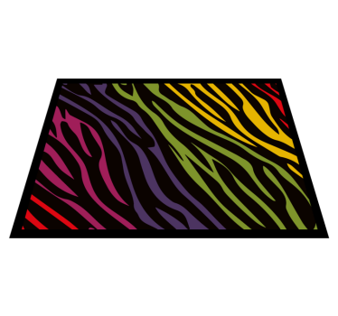 živahne zebraste črte vinilni tepih s potiskom živali - TenStickers
