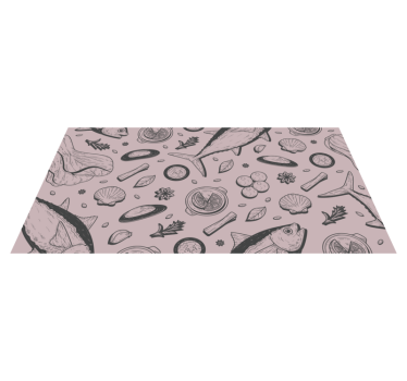 Seafood inspired motif vinilna preproga za kuhinjo - TenStickers