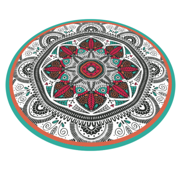 Velika okrogla mandala kuhinja kuhinjska tla - TenStickers