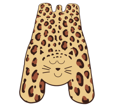 Srečen leopard vinilni tepih s potiskom živali - TenStickers