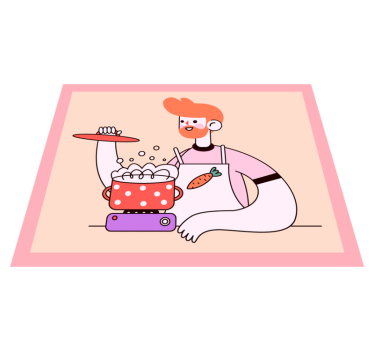 Kuhinja človek kuhanje kuhinjska tla - TenStickers