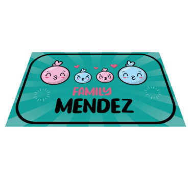 Vodna balončka z družinskim imenom na vinilni preprogi - TenStickers