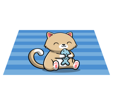 Luštna bež mačja kuhinjska tla - TenStickers