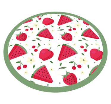 Cvetlični vzorec s sadjem Vinilna preproga za kuhinjo - TenStickers