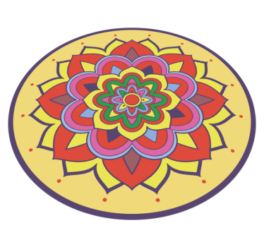Cvetlični pisani lističi mandala mat - TenStickers