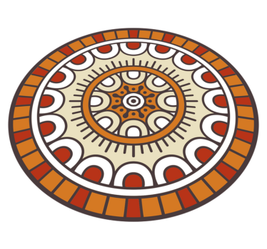 Okrogle oranžne tone mandala mat - TenStickers