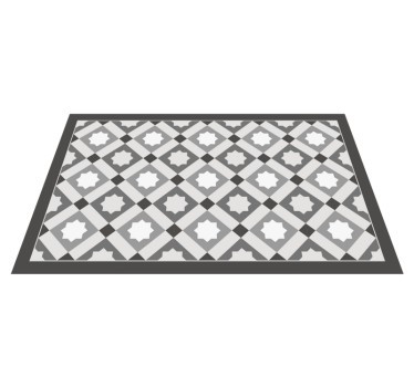 Sodobna siva geometrijska zvezda vzorca ploščice mat - TenStickers