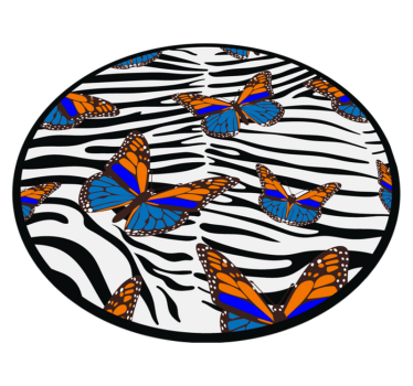 Metuljčki zebraste črte vinilni tepih s potiskom živali - TenStickers