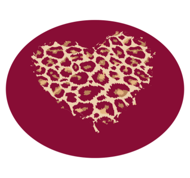 Pike z vzorcem srca vinilni tepih s potiskom živali - TenStickers