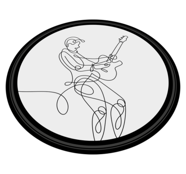 Glasbenik s črtno umetnostjo Vinilne talne obloge z teksturo - TenStickers