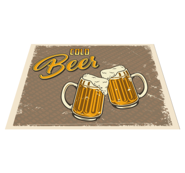 Hladno pivo retro umazan učinek kuhinjskih talnih oblog - TenStickers