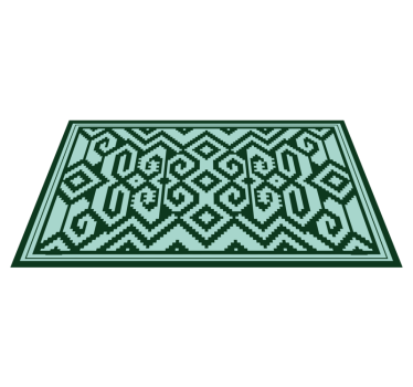 Zeleni geometrijski vzorci Skandinavski vinilni preproga - TenStickers