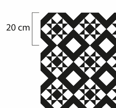 črno-bela geometrijska ploščica za ploščice - TenStickers