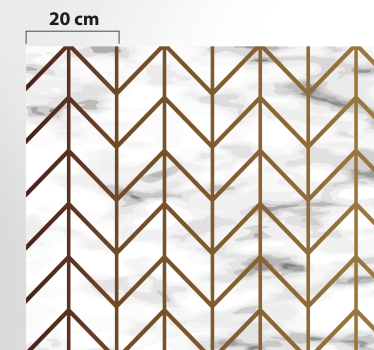 Geometrijska preproga iz kuhinjskega vinila iz zlata in marmorja - TenStickers