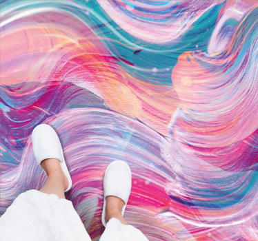 Colorful wave swirls vinilna preproga - TenStickers