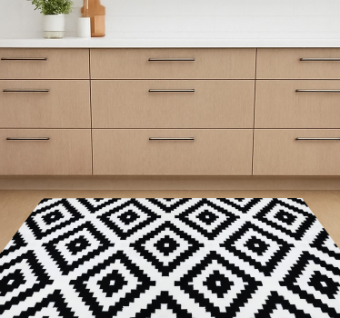 Black modern squares vinilna preproga za kuhinjo - TenStickers