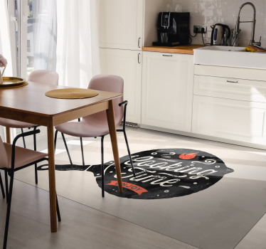 čas kuhanja uživajte Vinilna preproga za kuhinjo - TenStickers