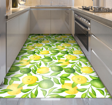 Citronska preproga iz limon in limete - TenStickers