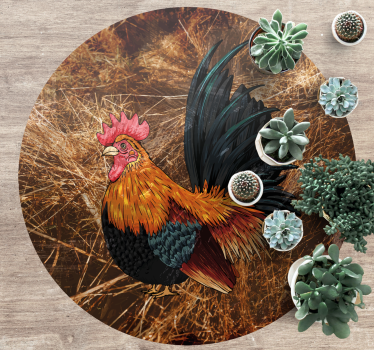 Colorful rooster representation vinilni tepih z motivom - TenStickers