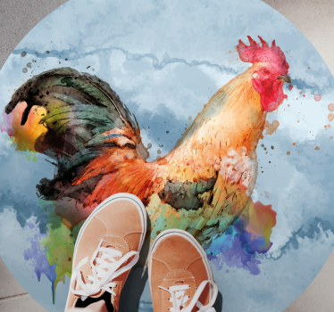 Colorful rooster splash vinilni tepih z živalmi - TenStickers