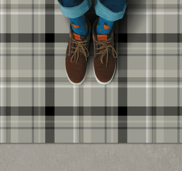 črno-bela tartan ploščica vinil mat - TenStickers