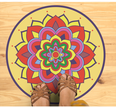 Cvetlični pisani lističi mandala mat - TenStickers