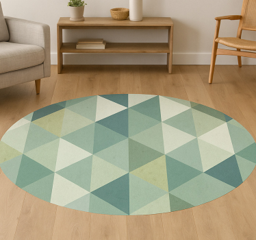 Geometrijsko oblikovanje trikotnikov Zelen vinilni preproga - TenStickers