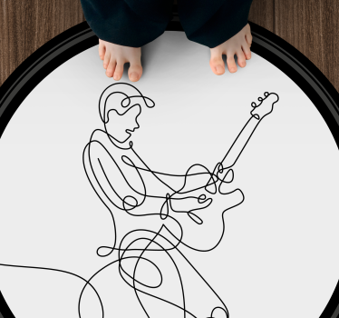 Glasbenik s črtno umetnostjo Vinilne talne obloge z teksturo - TenStickers