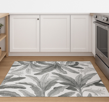 Graceful grey palms vinilna preproga za kuhinjo - TenStickers
