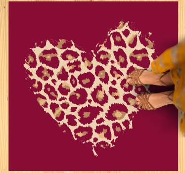 Heart pattern artwork vinilni tepih z živalmi - TenStickers