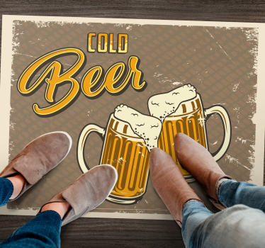 Hladno pivo retro umazan učinek kuhinjskih talnih oblog - TenStickers