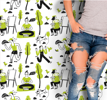 Igrive urbane scene Vinilne talne obloge z teksturo - TenStickers
