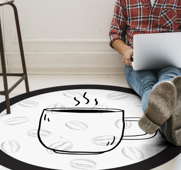 Ilustracija skodelice kave Vinilna preproga za kuhinjo - TenStickers