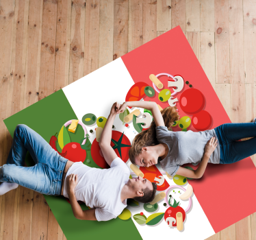 Italijanska hrana zastava vinil zemljevid preproga - TenStickers