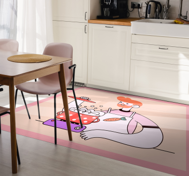 Kuhinja človek kuhanje kuhinjska tla - TenStickers